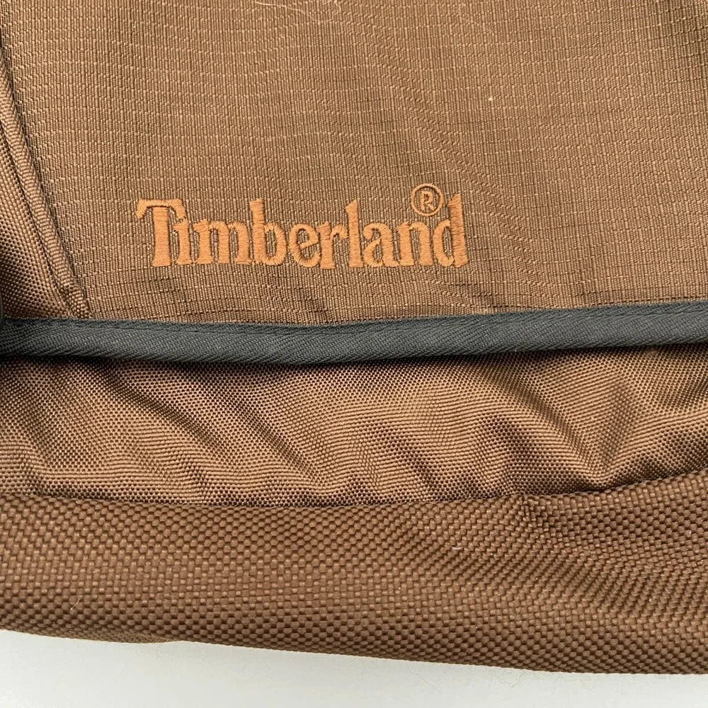 Timberland Messenger Bag Mens OS Brown Canvas Laptop Satchel Crossbody Travel